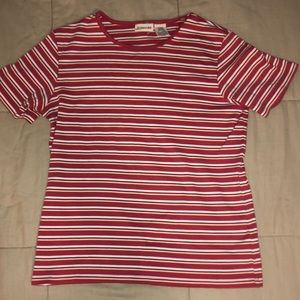 red and white striped t-shirt . size medium